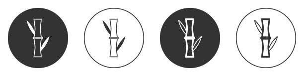 黑色的竹子图标孤立在白色背景图片下载