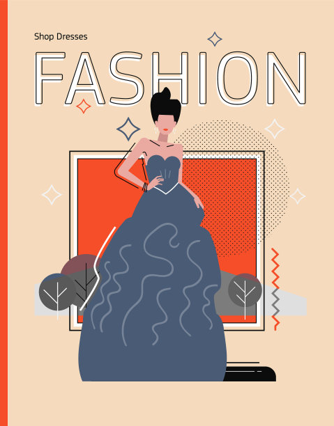 女人在晚礼服杂志封面布局图片下载