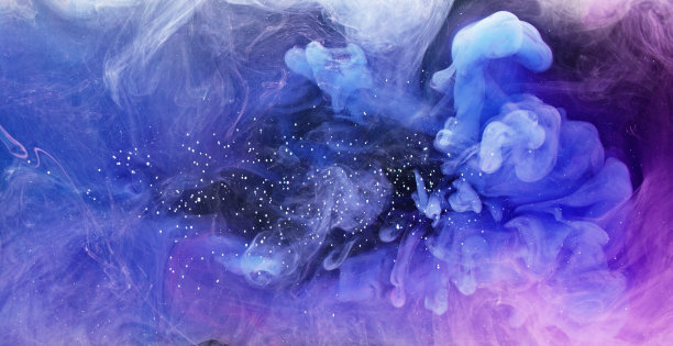 墨水彩液泼蓝紫漆图片下载