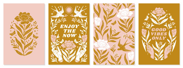 波西米亚神秘海报，带有励志名言图片下载