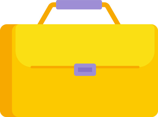 带把手的黄色商务公文包图片下载