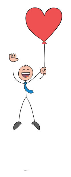 火柴人商人拿着心脏气球图片下载