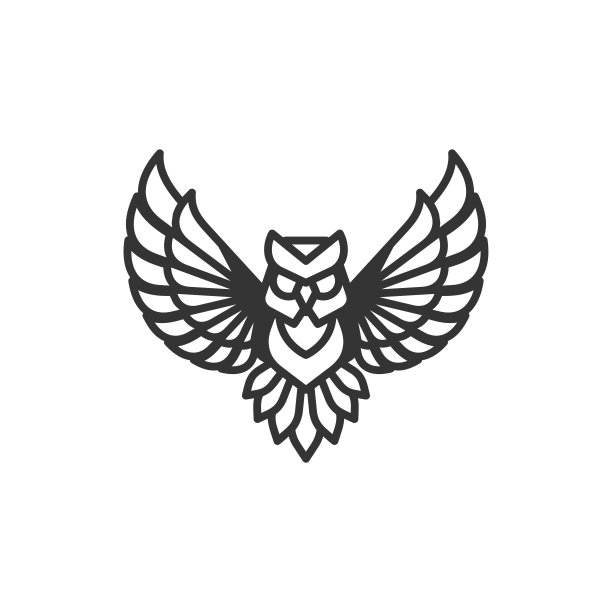 向量插图猫头鹰线艺术风格。图片下载