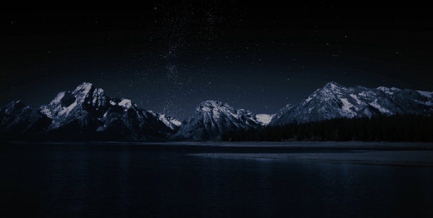 雪山冬景夜图片下载