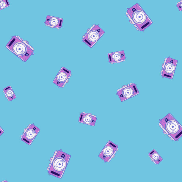 照片相机无缝图案可爱复古图片下载