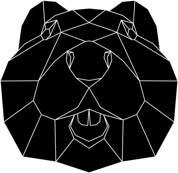 黑色几何海狸头多边形图片下载