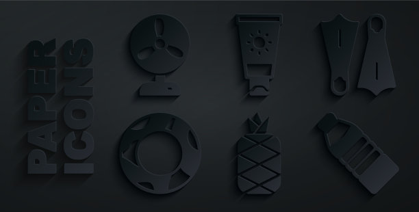 设置菠萝橡胶脚蹼游泳圈图片下载