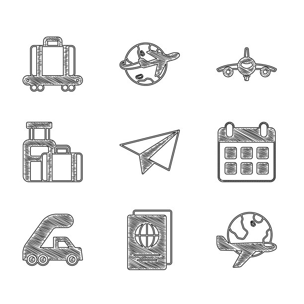 设置纸飞机护照地球仪与飞行图片下载