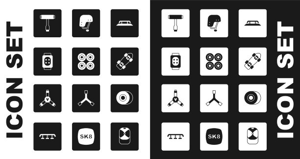 设置有轨道轮护膝的滑板楼梯图片下载