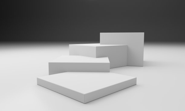 广告背景与立方体显示。POS展示工作室场景。图片下载