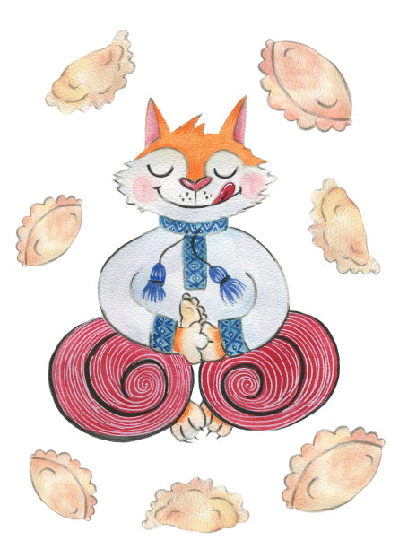 穿着红裤子的金毛猫图片下载