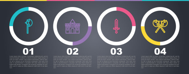 Set line中世纪斧头城堡要塞剑和图片下载