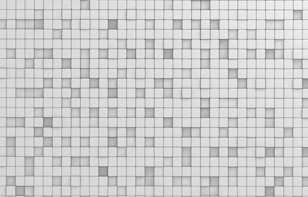 抽象几何形状的白色立方体三维渲染。未来风格的光泽背景。图片下载