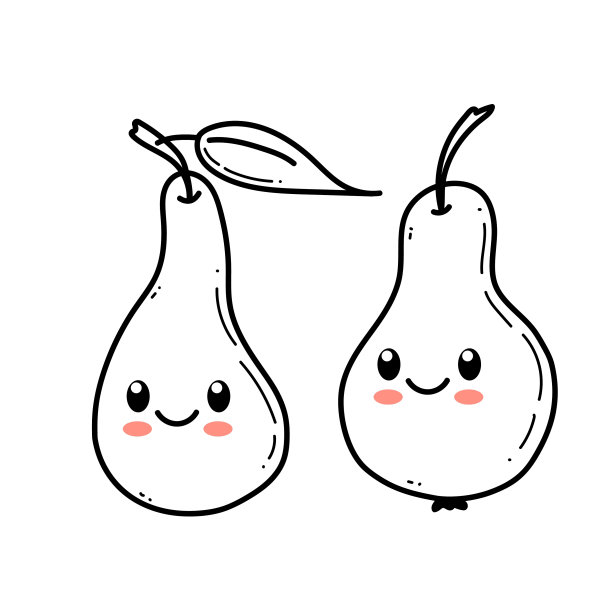 有趣可爱的梨子性格扁平的梨子图片下载