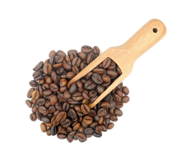 咖啡豆分离在白色图片下载