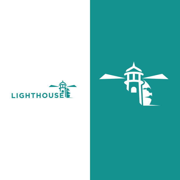 摘要灯塔标志设计的灵感图片下载
