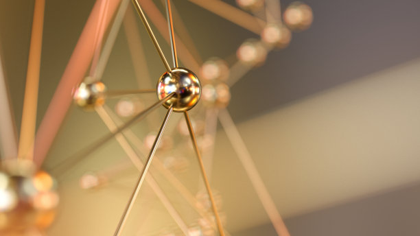 三维抽象结构全球数字网状网络分子区块链图片下载