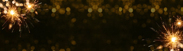 新年快乐烟花背景贺卡banner图片下载