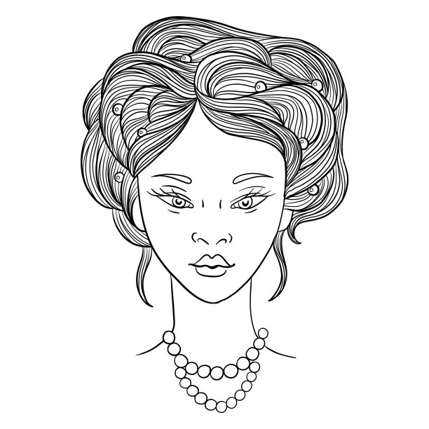 画幻想发型的亚洲女孩图片下载