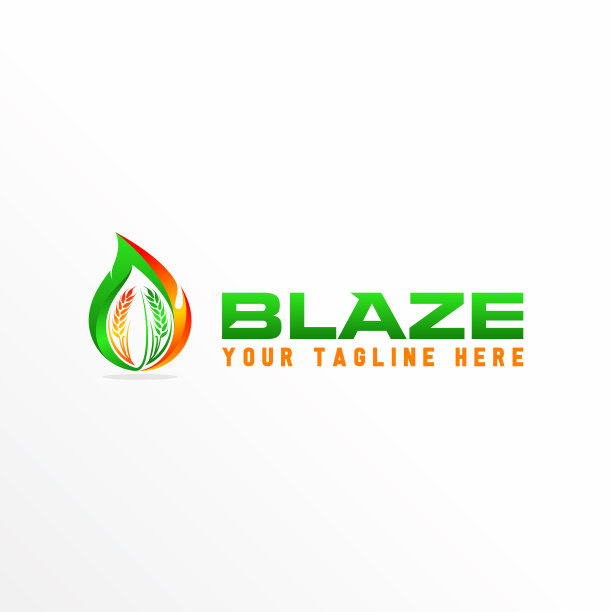 叶和小麦标志股票火焰抽象图片下载