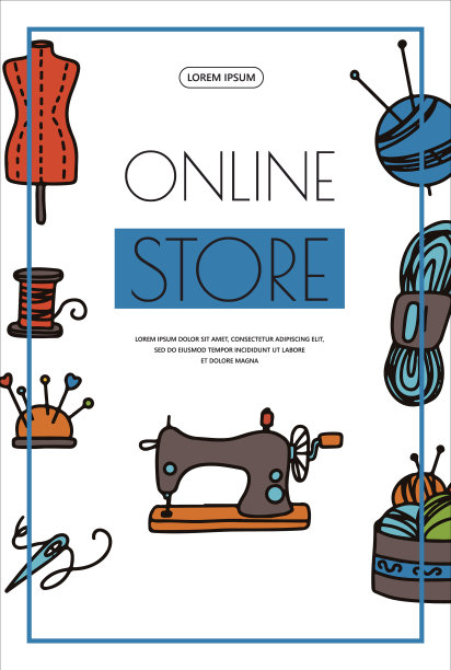 涂鸦缝纫横幅缝纫店图片下载