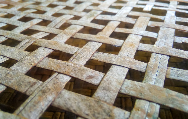 家用竹编家具特写图片下载