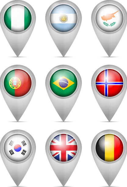 地图标志国旗设置图片下载