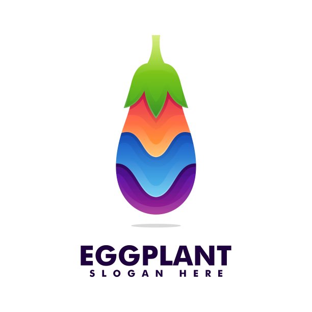 矢量插图茄子梯度彩色风格。图片下载