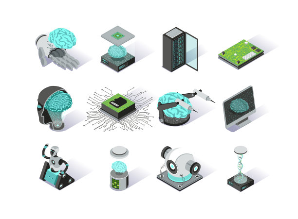 人工智能等距图标设置深图片下载