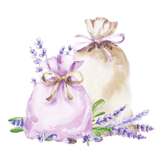 薰衣草香袋和薰衣草花。图片下载
