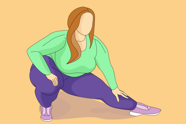 胖胖的，长发美女在做减脂运动图片下载