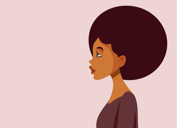 美丽的女人的非洲民族与美妙的头发向量插图图片下载