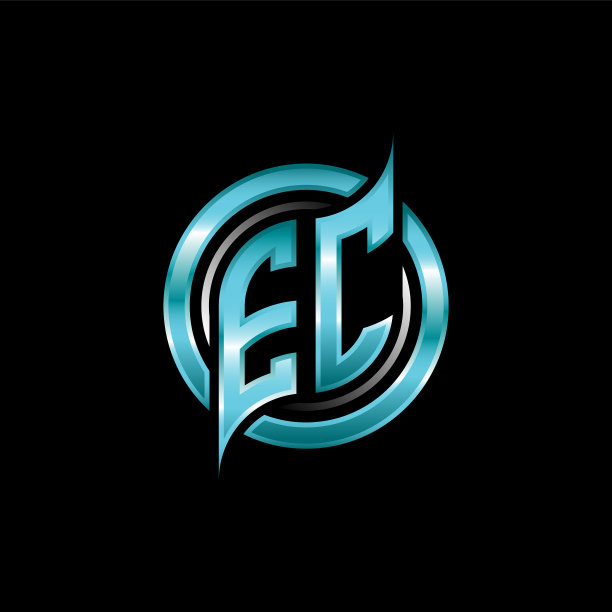 Ec初始字母标志圆形图片下载