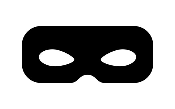 面具土匪盗贼或超级英雄嘉年华矢量图标。图片下载