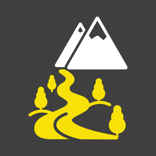 山河字形图标自然符号图片下载