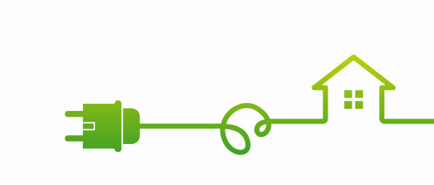 Eco房子图标。节能住宅概念，插座与插头。连接和断开的概念图片下载