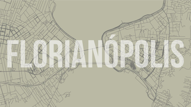 弗洛里亚诺波利斯地图城市海报水平图片下载