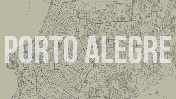 阿雷格里港地图城市海报水平图片下载