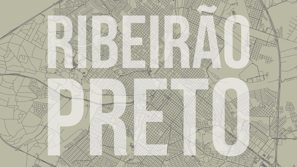 里贝拉奥preto地图城市海报水平图片下载
