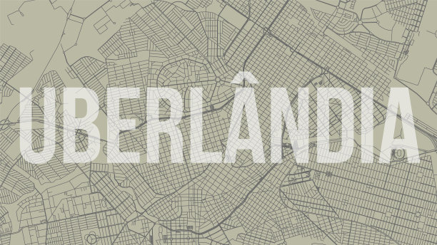 Uberlandia地图城市海报水平背景图片下载