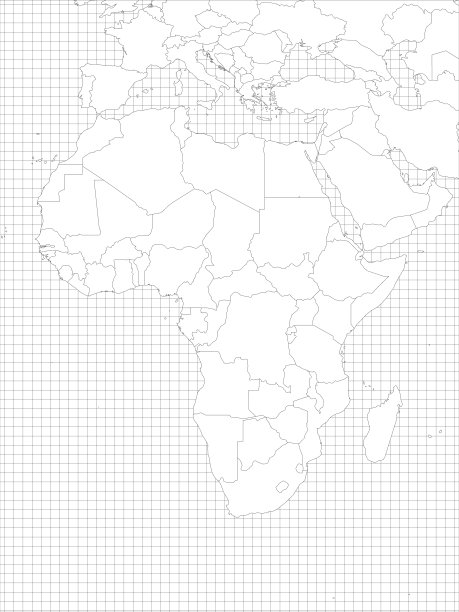 非洲简单轮廓空白地图图片下载