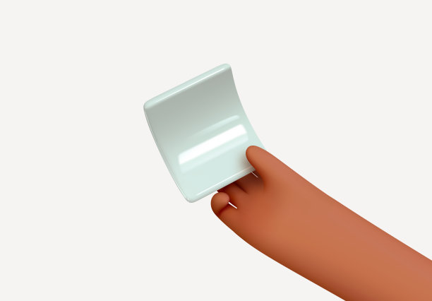 在一张白纸的手中。捧在手里的空票模板为文本。现实的三维设计。矢量图图片下载