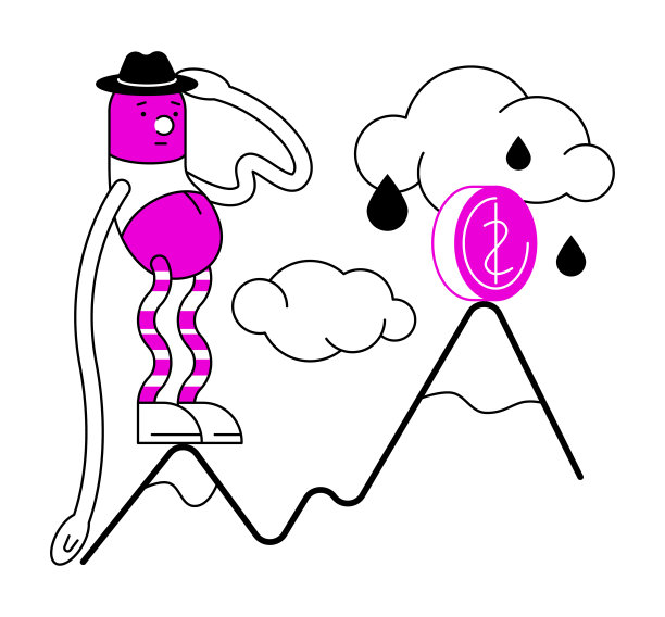 金融市场分析——彩色平面设计风格插画图片下载