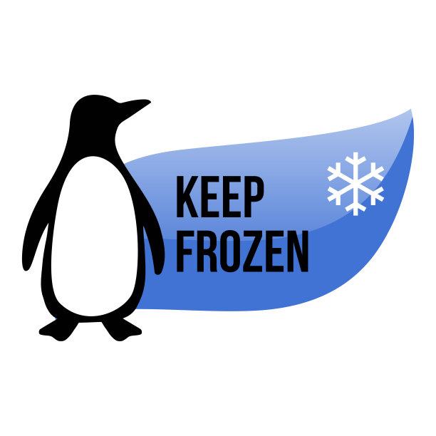 用企鹅保持冰冻标志。图片下载