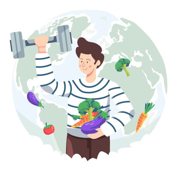 营养和运动使你的身体健康。图片下载