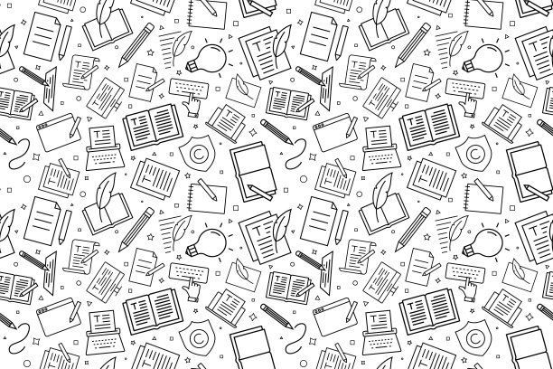 向量的写作模式。无缝的写作背景图片下载