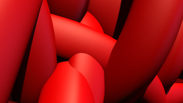 抽象背景与堆或一束塑料橡胶管或带。三维演示图片下载