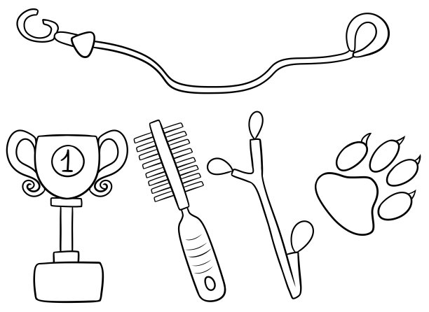 单色插图，一组具有关心属性的各种图片图片下载