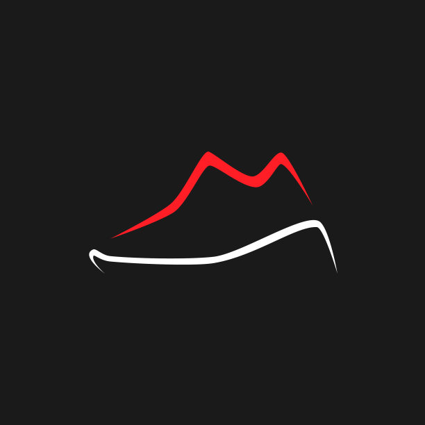 黑色背景上的运动鞋标志图片下载