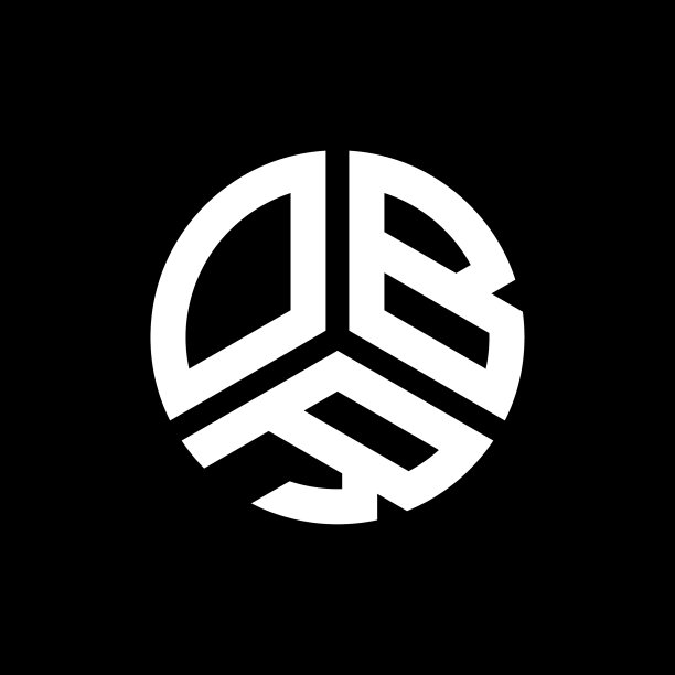 黑色背景上的OBR字母标志设计图片下载